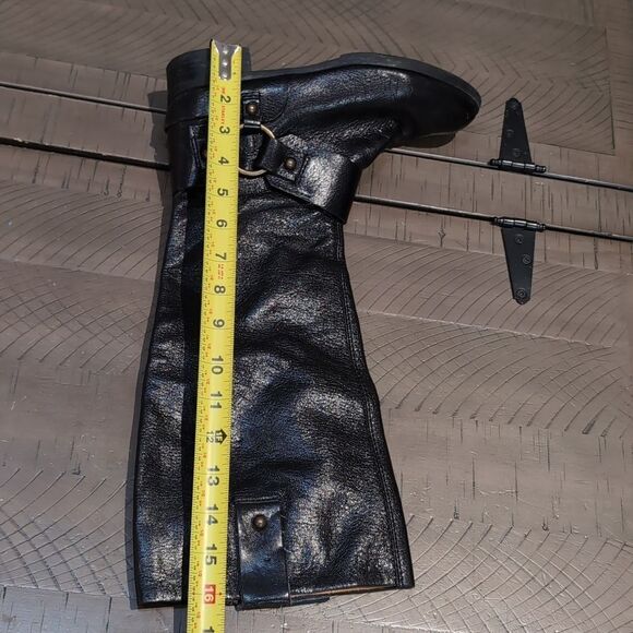 Nine West Vintage America Vavalcaria Black Leather Harness Riding Boots Sz 6.5 - Picture 10 of 14